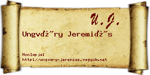 Ungváry Jeremiás névjegykártya